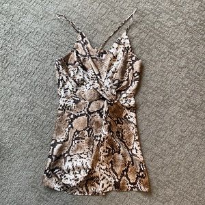 Pink Lily twist front snakeskin tank